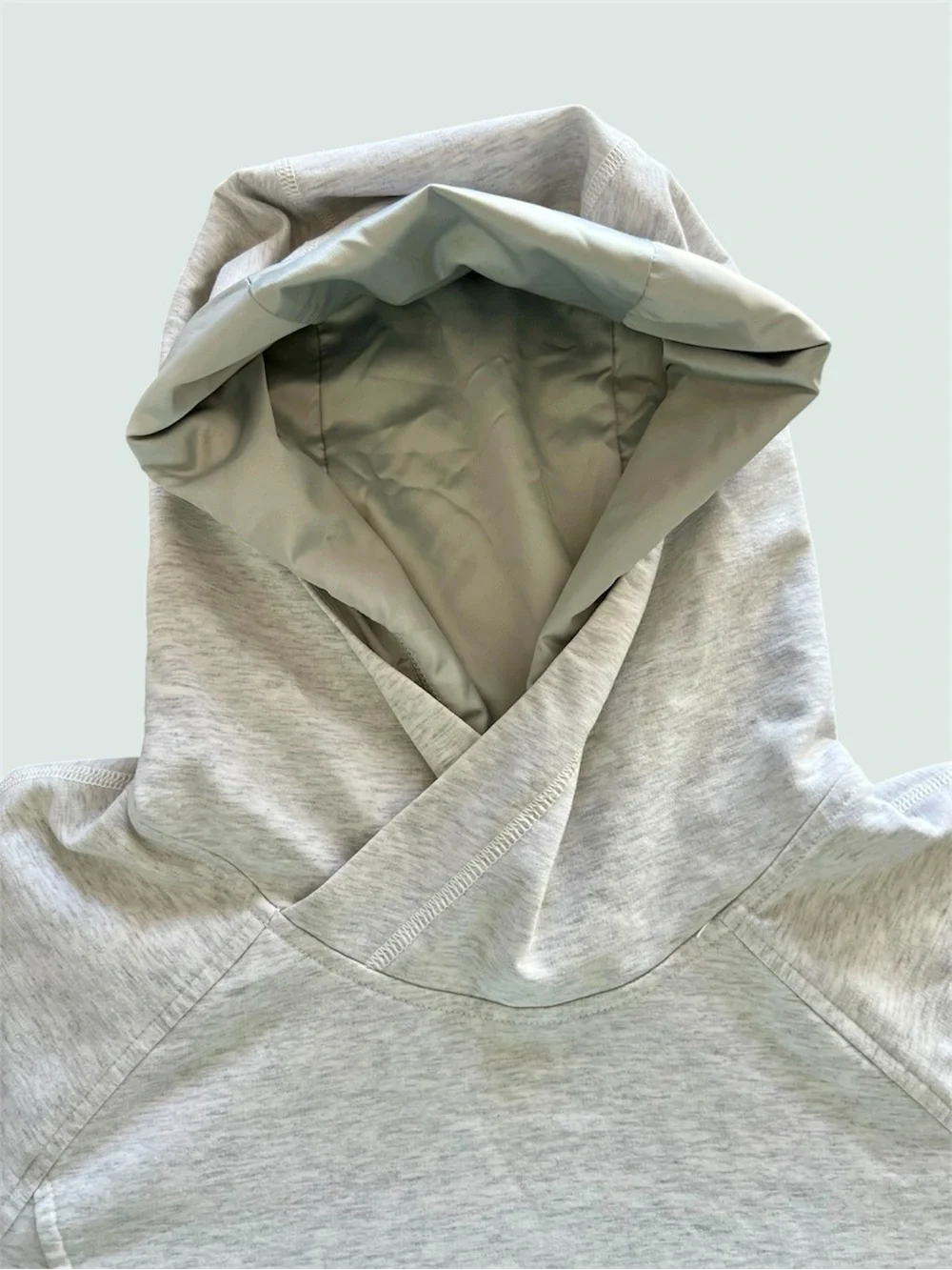 Lululemon Studio Hoodie Sage Satin Lined Size 8 Rare Wrap Hood - Picture 3 of 5